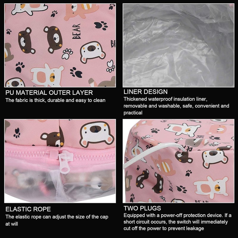 woobles غطاء حراري لعلاج الشعر، أقنعة شعر، علاجات ترطيب عميق، قبعة بخار كهربائية (الولايات المتحدة) - Image 5